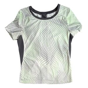 XS TAIL Waomen's active short sleeve pullover fitted top gray white green golf